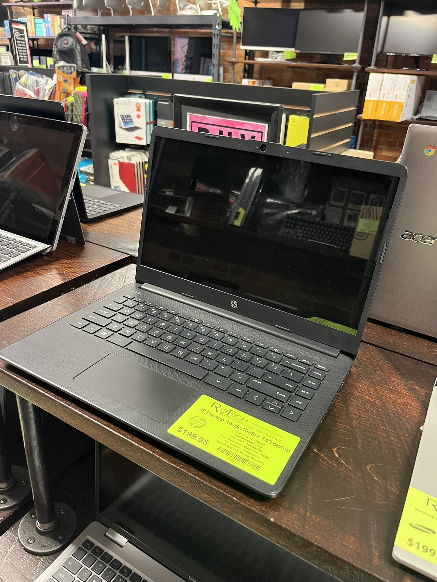 HP Laptop 14-dq1025r 14"Laptop Intel Core 13-1005G1 1.20GHz Dual Core 8GB RAM 128GB SSD W11