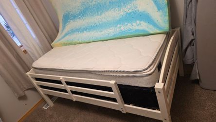 Children's bed, mattress, box and frame