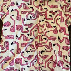 Men's Flamingo Silk Shirt Vintage Designer