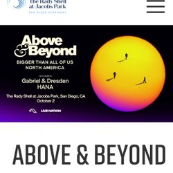 Above And Beyond Tickets