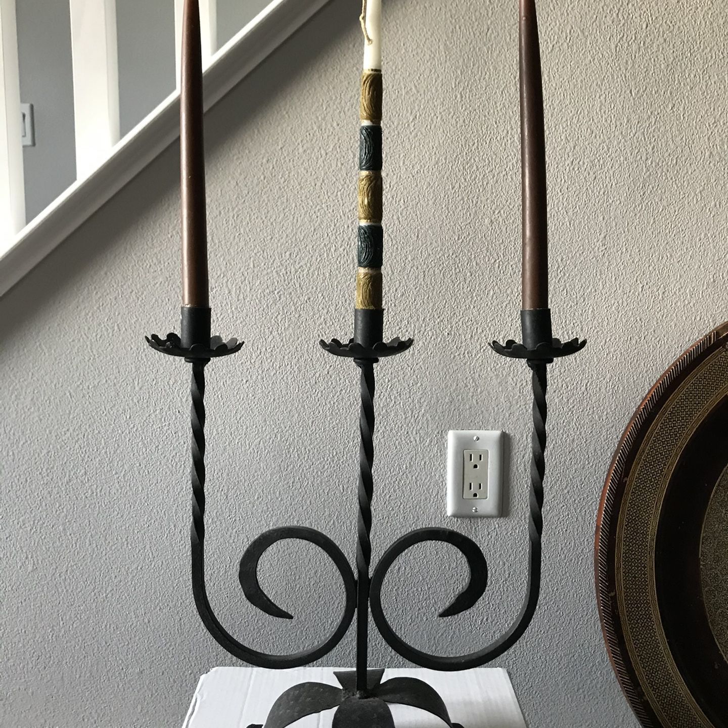 Estate Sale Treasure - Vintage Cast Iron Candelabra - 3 Taper