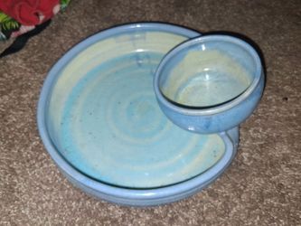 Handmade Stoneware Bowl and Plate Set