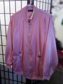 Cute size large pink Satin  jacket brand new still with tags