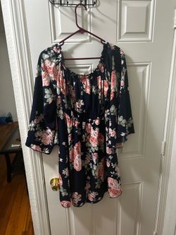 Xhilaration Women's Navy and Blue Dress Large