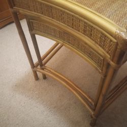 Vintage Set Of Nesting Tables In Bamboo And Rattan