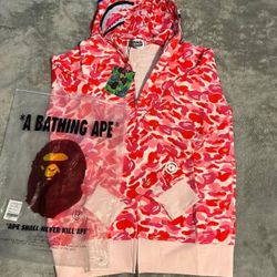 pink bape hoodie