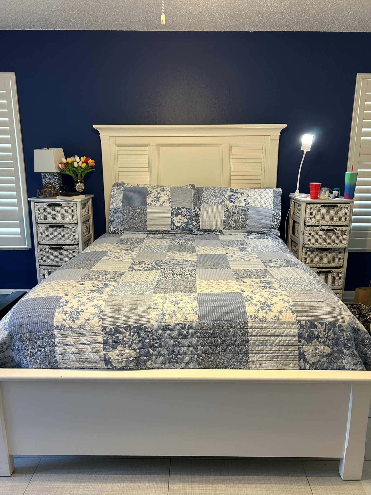 White Queen Bed frame And Mattress pretty And Affordable