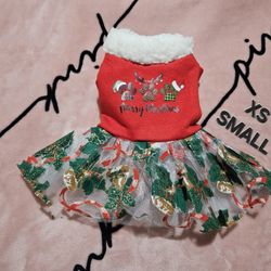 Dog Or Puppy Christmas Dress New XS Small