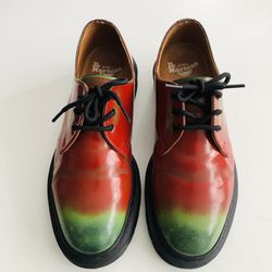 SUPREME X DR MARTENS Rub Off 3-Eye Red Oxford Shoes 