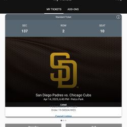 Cubs vs Padres April 14th