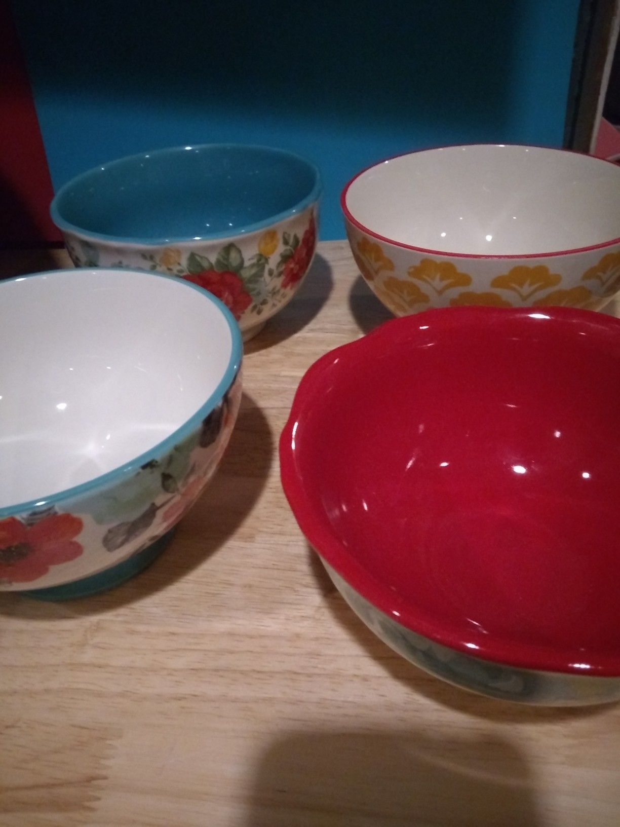 Pioneer woman footed bowls