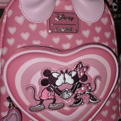 Mickey And Minnie Valentines Backpack And Wallet Set