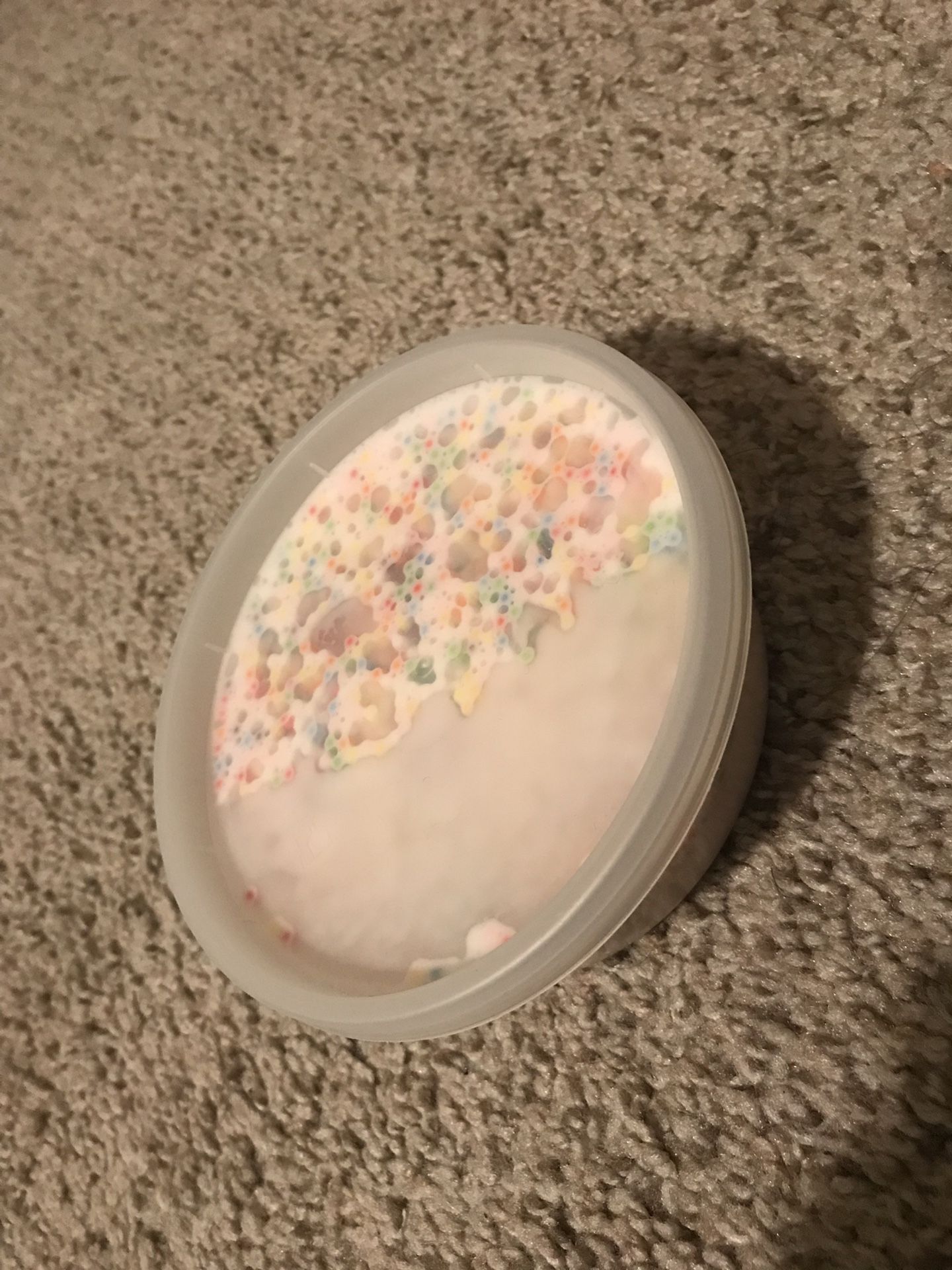 8oz White Slime with Rainbow Foam Beads