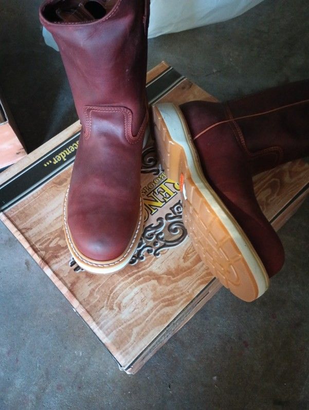 Work Boots Steel Toe Side 8.5 Men New $100