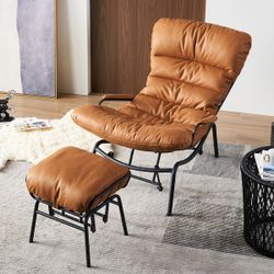 OVIOS Living Room Accent Chair Rocking Recliner Chair with OttomanÂ