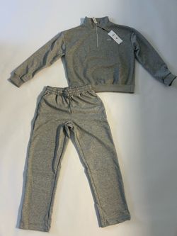 Alo Yoga Gray Quarter-Zip Sweatsuit Set