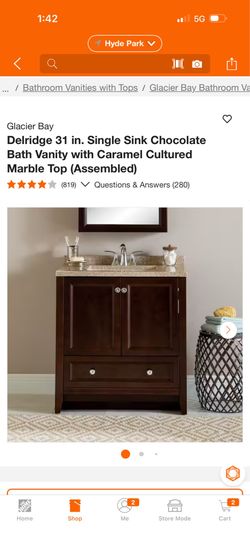Delridge 31 in. Single Sink Chocolate Bath Vanity with Caramel Cultured Marble Top (Assembled) new 4 units $210 each