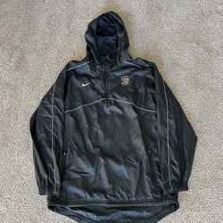 Nike Team Windbreaker Jacket St Rita High School CREDO Black Hooded Athletic Pullover Mens L