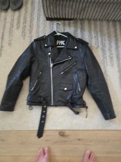 Men's Leather Biker Jacket/Size 40