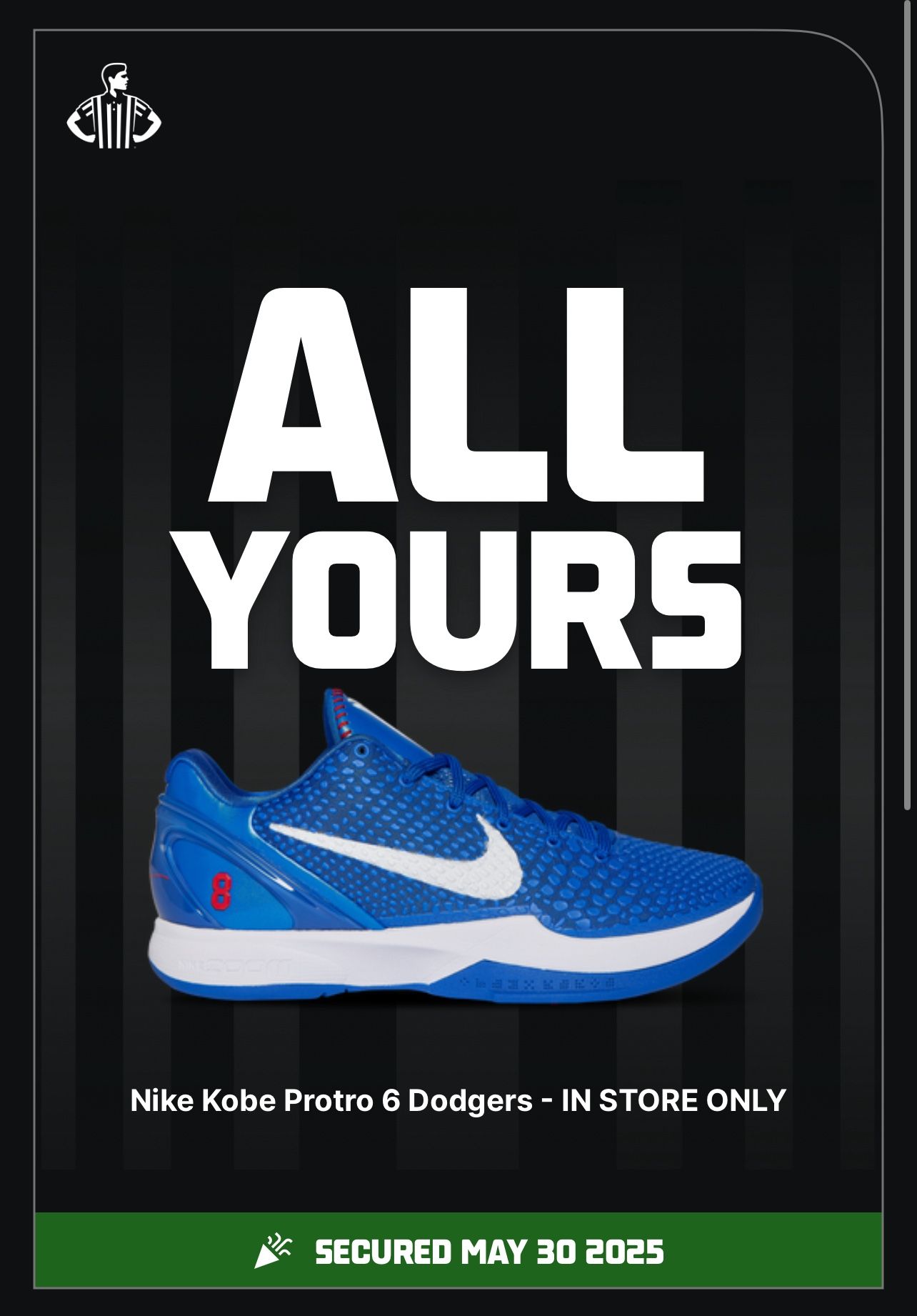 BRAND NIKE KOBE 6 PROTRO “Dodgers” Size (12Men)