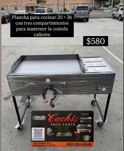 Plancha de 36” con 3 charolas i con Mangera