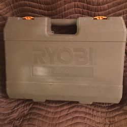 A RYOBI EMPTY 14.4VOLT HARD PLASTIC CASE FOR DRILL CHARGER BATTERY AND FLASHLIGHT USED IN GOOD CONDITION $15.00