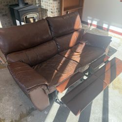 Leather Reclining Sofa