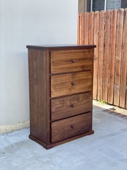 Solid Wood Brown 4 Drawer Dresser