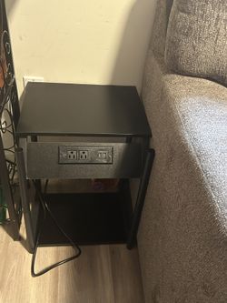 Lamp Table With Build In Outlet And USB Port