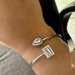 Brazalete De Plata Con Moissanite 