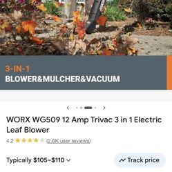WORX Blower/Mulcher/Yard Vacuum