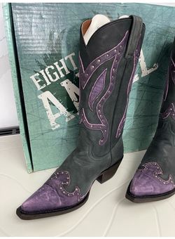WOMENS EIGHT SECOND ANGEL WB-2016 A MARIPOSA-AGED BLACK AND PURPLE Size US 6