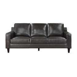 83” Dark blue leather Sofa