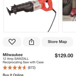 Milwaukee 12 Amp SAWZALL Reciprocating Saw with Case