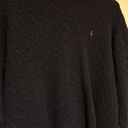 NAVY BLUE RALPH LAUREN CABLE KNIT SWEATER