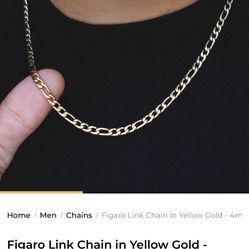 Figaro Link Chain Yellow Gold (18” Chain)