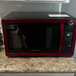 Farberware 1.1 Cu. Ft. Microwave (Metallic Red) - Like New!