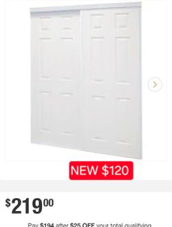 ✨️ Contractors Wardrobe 72 in. x 81 in. Colonial White Prefinished Hardboard Panels Steel Framed Interior Sliding Door yd53