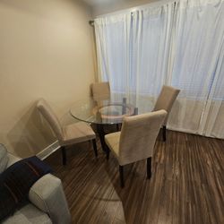 Round Kitchen Table Glass 54" Diameter 