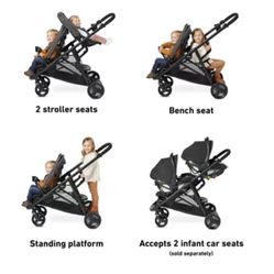 Graci Jogger Double Stroller With Bassinet