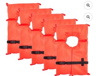 US Coast Guard Approved Life Vests. 3 Adult 2 Youth Never Used. 