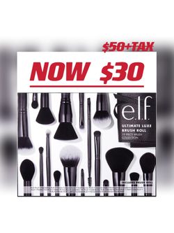 e.l.f. 19-Piece Makeup Brush Set & Roll