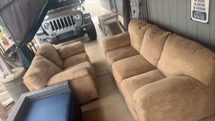 Tan couch & love seat