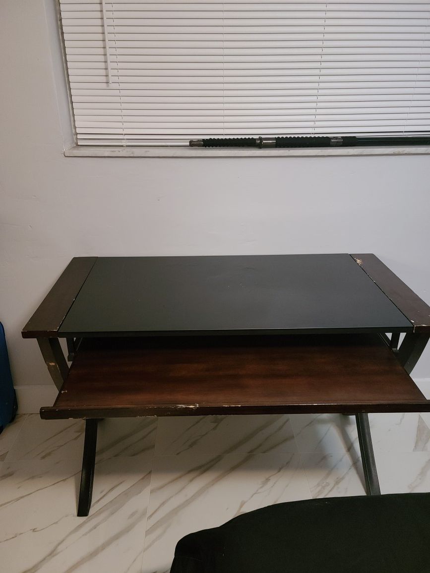 Wood and Glass Computer Desk