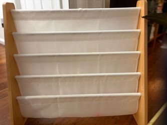 Wood and Canvas Kids Book Stand