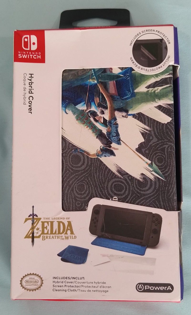 Nintendo Switch Hybrid Cover Legend of Zelda w/Screen Protector, Cloth - NEW!