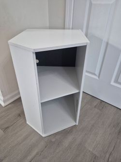 24" White Corner Storage Cabinet