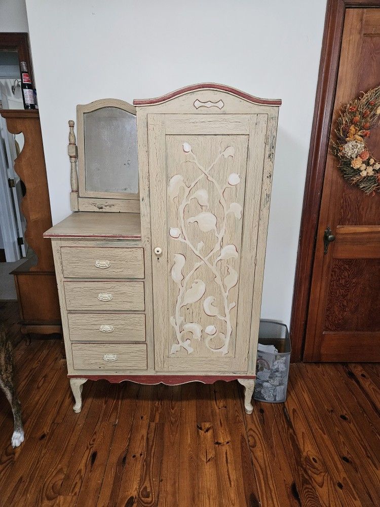 Vintage Wardrobe With Drawers