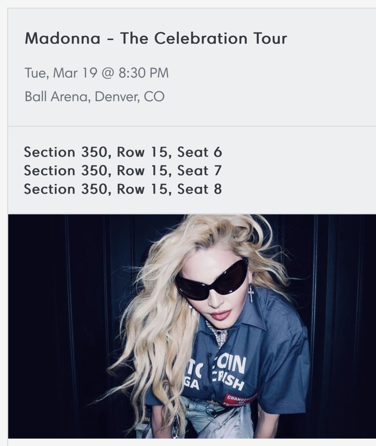 Madonna tickets