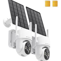 2 Pack Solar No wifi Security Camera Outdoor Wireless